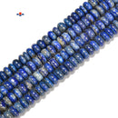 Middle Grade Natural Lapis Smooth Rondelle Beads Size 4x6mm 5x8mm 15.5'' Strand