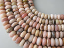 natural pink opal smooth rondelle beads 