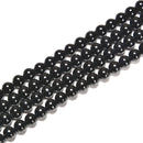 Black Tourmaline Smooth Round Beads Size 5mm 15.5'' Strand