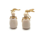 White Opal Essential Oil Bottle Necklace Hexagon/Trapezoid Shape & Gold Chain