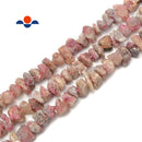 Pink Tourmaline Rough Nugget Chunks Center Drill Beads 5x15mm 15.5" Strand