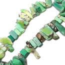 Chrysoprase Graduated Irregular Slab Slice Stick Points Beads 20-40mm 15.5" Strand