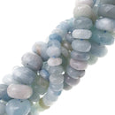 multi blue aquamarine faceted rondelle beads