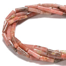 Natural Plum Blossom Jasper Cylinder Tube Beads Size 4x13mm 15.5'' Strand