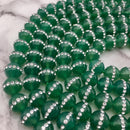 green agate rhinestone round beads