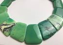 natural chrysoprase graduated trapezoid slab slice beads