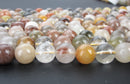 multi color rutilated quartz smooth round beads
