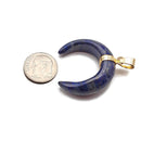 Lapis Lazuli Crescent Moon Pendant 33x33mm Sold Per Piece