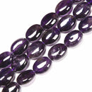 Natural Amethyst Smooth Oval Beads Size 8x12mm 10x14mm 12x16mm 15.5'' Strand