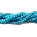 Blue Howlite Turquoise Faceted Rondelle Beads 4x6mm 5x8mm 15.5" Strand