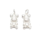 925 Sterling Silver Bear Charm Pendant Size 11x24mm 2Pcs Per Bag