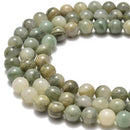 green line jasper smooth round beads