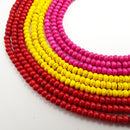 red yellow pink howlite turquoise smooth rondelle beads 