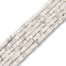 Natural Howlite Smooth Cube Beads Size 4mm 15.5'' Strand