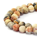 crazy agate matte round beads