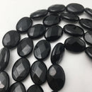 black onyx faceted oval shape beads