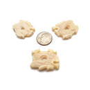 White Bamboo Coral Hand Carved Dragon Shape Pendant Size 25mm 30mm Sold By Piece