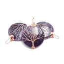 amethyst tree pendant copper wire wrap round
