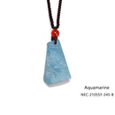 Crystal Gemstone Rough Chunk Point Pendant 24'' Adjustable Necklace Aquamarine, Amethyst, Rose Quartz, Lemon Quartz, Citrine, Lemon Jade