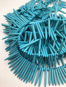 blue howlite turquoise graduated spike Points beads