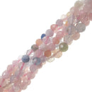 morganite faceted round beads