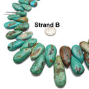 Genuine Natural Turquoise Graduated Smooth Tear Drop Beads 12-30mm 15.5" Strand