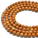 wood grajasper smooth round beads