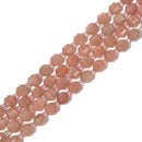 Natural Peach Moonstone Prism Cut Double Point Beads Size 7x8mm 15.5'' Strand