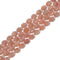 Natural Peach Moonstone Prism Cut Double Point Beads Size 7x8mm 15.5'' Strand