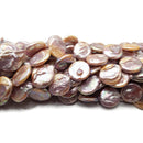 Natural Purple Fresh Water Pearl Keshi Coin Flat Discs Beads Size 16mm 15"Strand