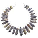 natural charoite graduated top drill faceted points beads