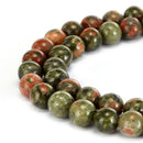 unakite smooth round beads 