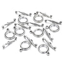 anti silver plated charm toggle clasp round