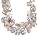 Fresh Water Pearl White Keshi Corn Flake Petals Beads Size 14-18mm 15.5'' Strand