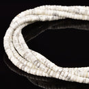 Natural White Howlite Heishi Disc Beads Size 2x4mm 15.5'' Strand