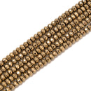 Titanium Hematite Pyrite Tone Faceted Rondelle Beads Size 2x3mm 3x4mm 15.5'' Str