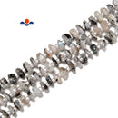 Moonstone with Black Specks Pebble Slice Chips Beads Size 6-7mm 9-10mm 15.5''Std