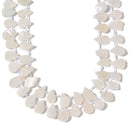 Natural White Moonstone Side Drill Teardrop Beads 8-12mm x12-15mm 15.5'' Strand