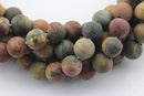 large hole red creek jasper matte round beads
