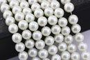 White Shell Pearl Smooth Round Beads 3mm 4mm 6mm 8mm 10mm 12mm 15.5" Strand