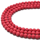 Bright Red Lava Rock Stone Beads 6mm 8mm 10mm 15.5" Strand