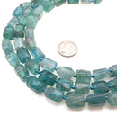 Translucent Blue Apatite Faceted Cylinder Tube Beads Size 7x10mm 15.5" Strand