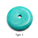 large blue turquoise donut pendant