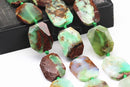 chrysoprase rectangle slice faceted octagon beads
