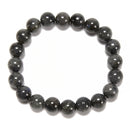 Natural Black Labradorite Smooth Round Beaded Bracelet Size 8mm 10mm 7.5''Length