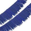 dark blue howlite turquoise graduated spike points beads