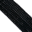 Black Onyx Matte Faceted Star Cut Beads 4mm 5mm 7mm 9mm 15.5" Strand