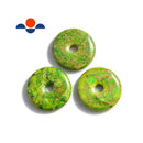 green sea sediment jasper stone gemstone donut circle pendant