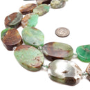 Natural Chrysoprase Graduated Smooth Flat Oval Beads 15x20-20x30mm 15.5" Strand
