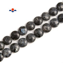Larvikite Labradorite Flat Round Coin Beads Size 14mm 20mm 15.5'' Strand